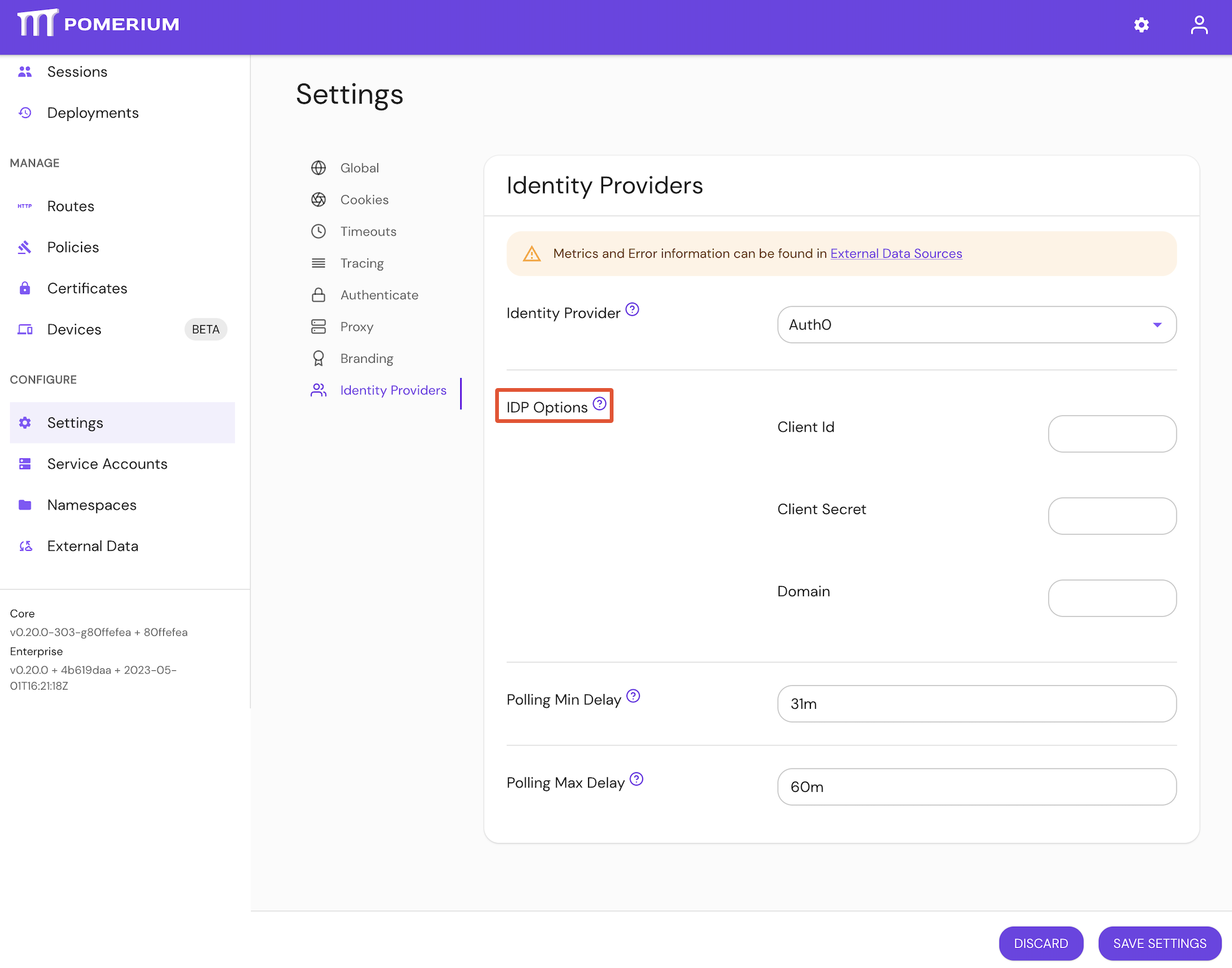 Configure Identity Provider Client ID under IDP Options in the Console